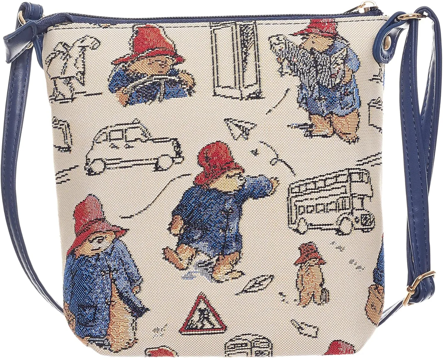 Signare Tapestry Paddington Bear Design Small Crossbody Bag Sling Purse For Women (SLING-PADD)