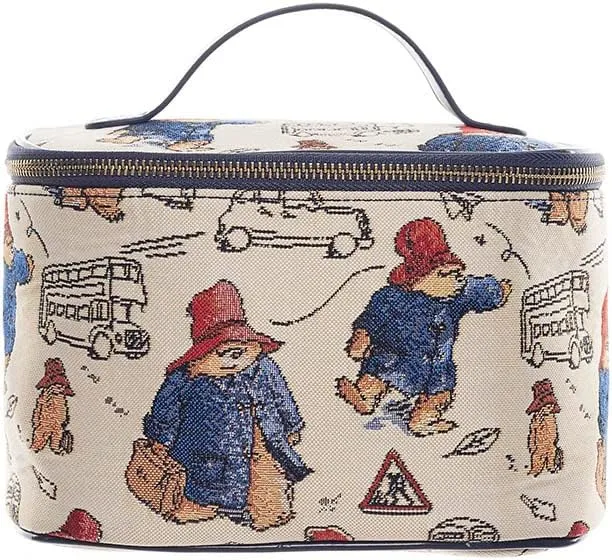 Signare Tapestry Toiletry Bag Makeup Cosmetic Organizer bag for Women with Paddington Bear Design (TOIL-PADD)