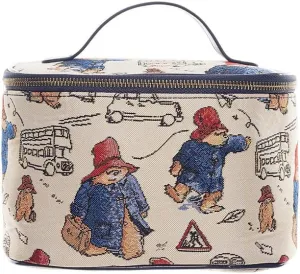 Signare Tapestry Toiletry Bag Makeup Cosmetic Organizer bag for Women with Paddington Bear Design (TOIL-PADD)