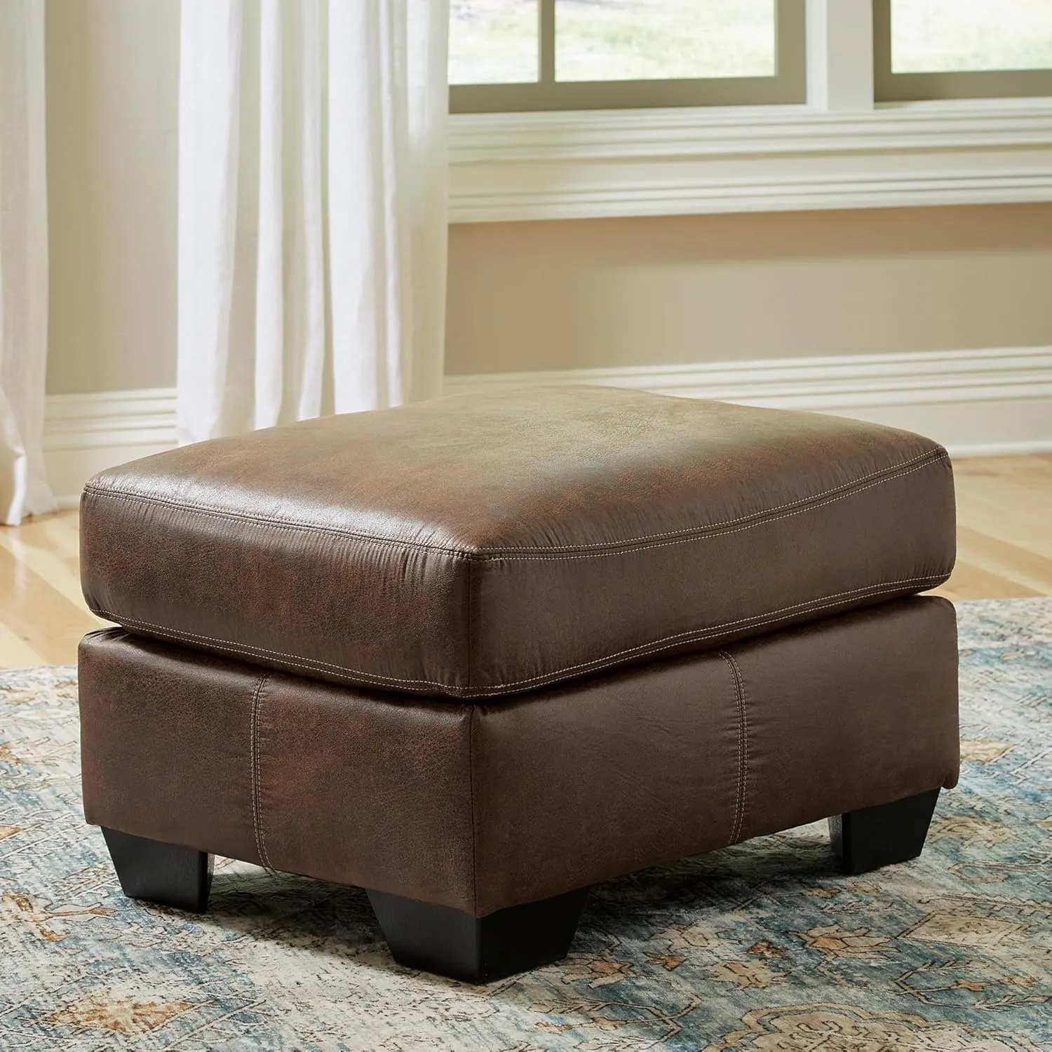 Signature Design by Ashley Bladen Modern Rectangular Ottoman, Dark Brown