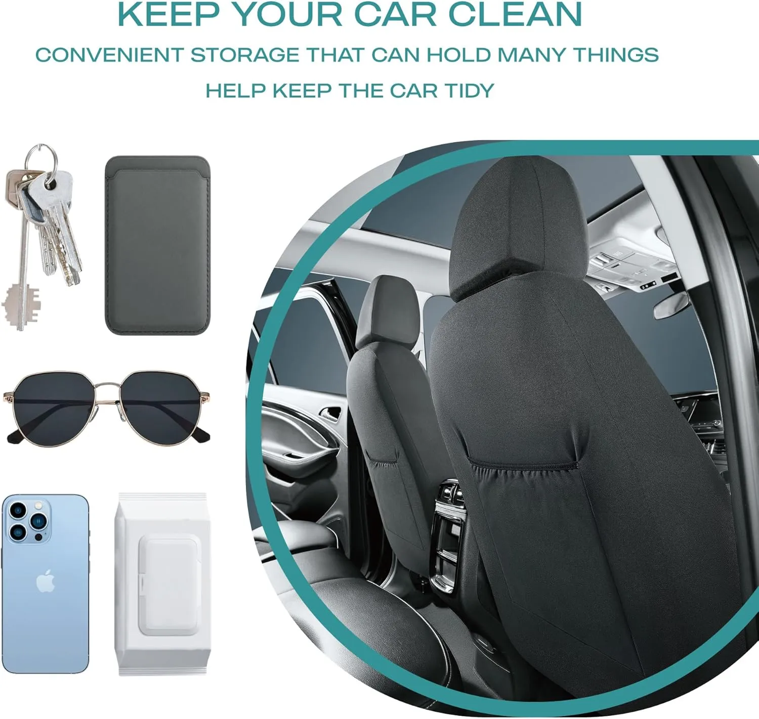 Skechers Car Seat Covers,Leather Seat Covers with GOGA Mat Technology,Waterproof Car Seat Covers Full Sets,Airbag Compatible,Comfort Universal Fit for Most Cars,Vans,Trucks,SUVs,Mint