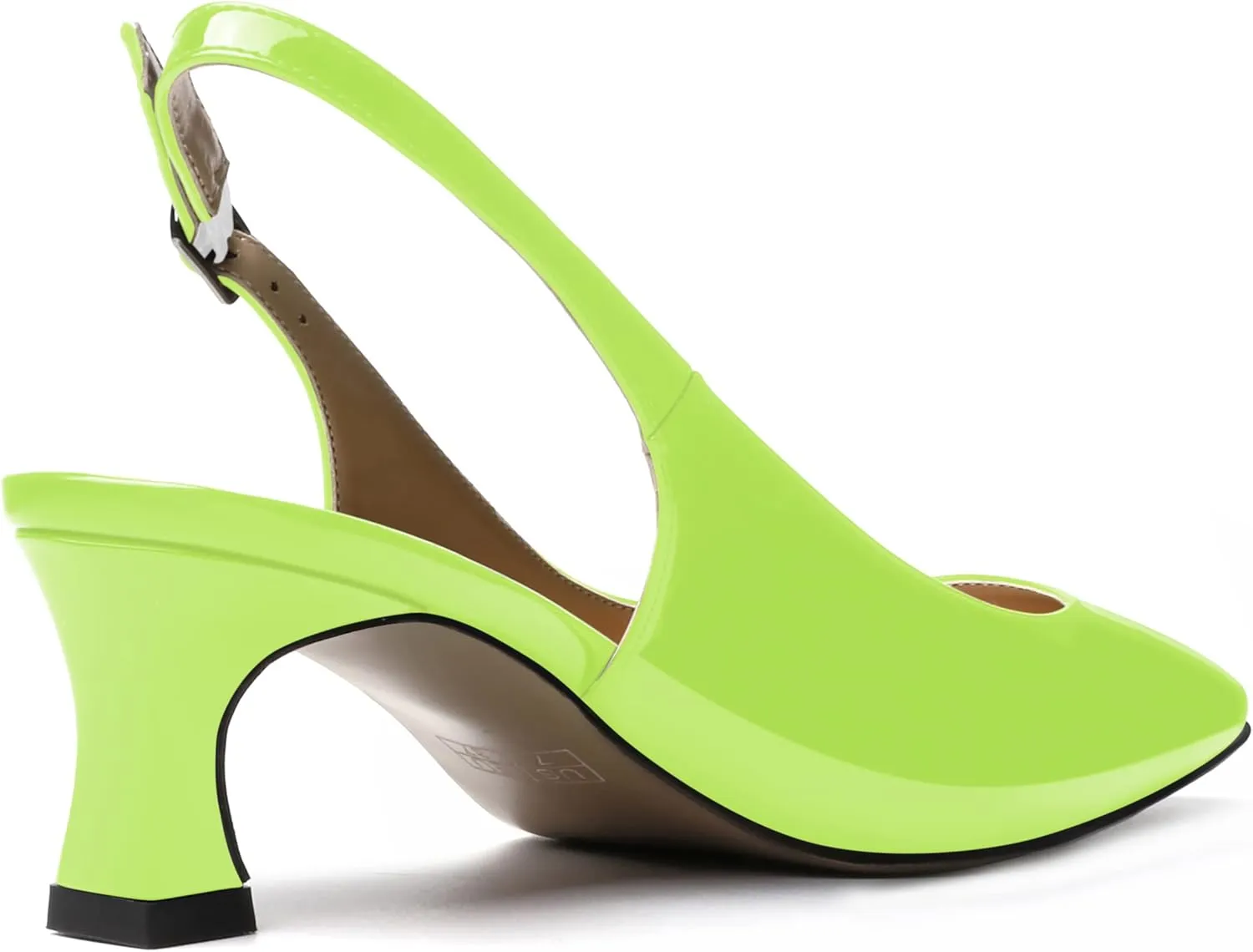 SKYSTERRY Women's Dress Evening Slingback Kitten Square Toe Office Patent Spool Low Heel Pumps Shoes 2 Inch