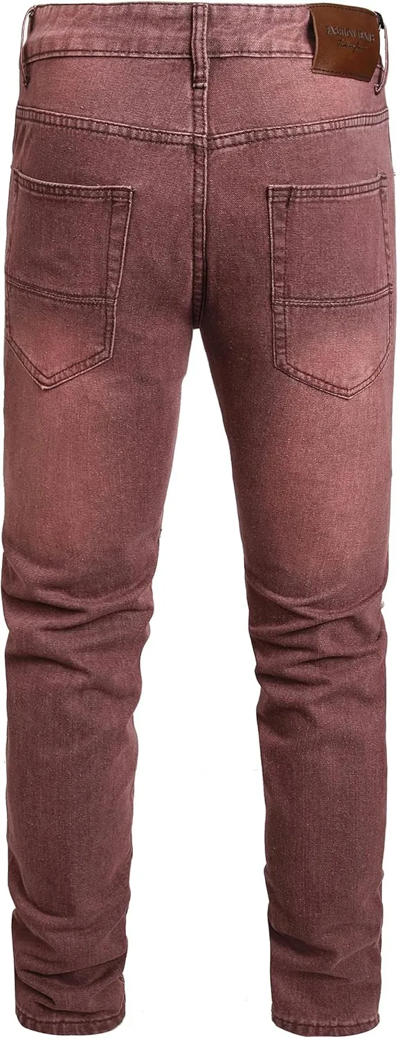 Slim Fit Men's Jeans, Ripped Stretch Jeans Denim Pants