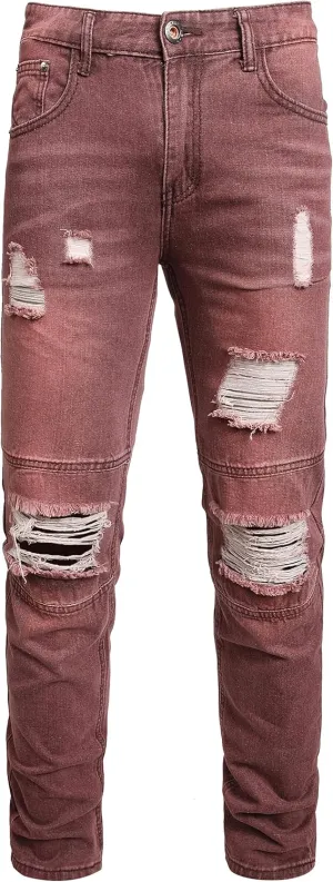 Slim Fit Men's Jeans, Ripped Stretch Jeans Denim Pants