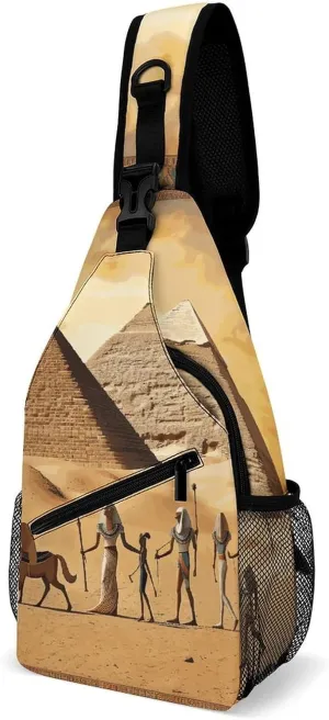 Sling Bags Ancient Egypt Chest Bag for Men Women Shoulder Bag for Travel Sport Chest Pack