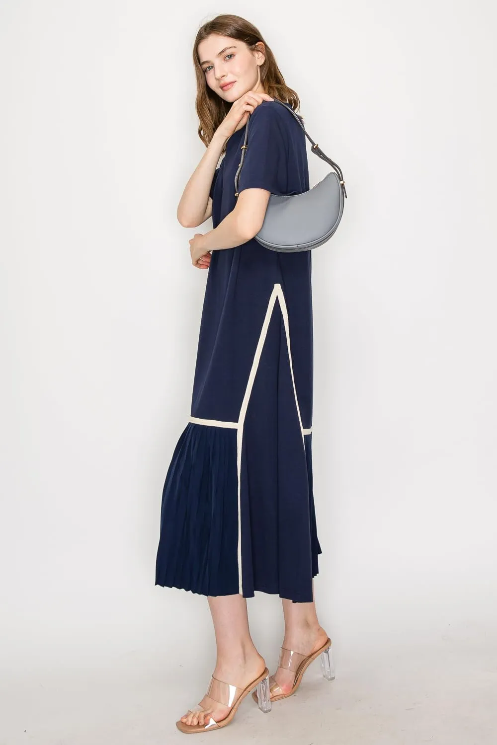 Small Crescent Smooth Faux Leather Underarm Shoulder Bag