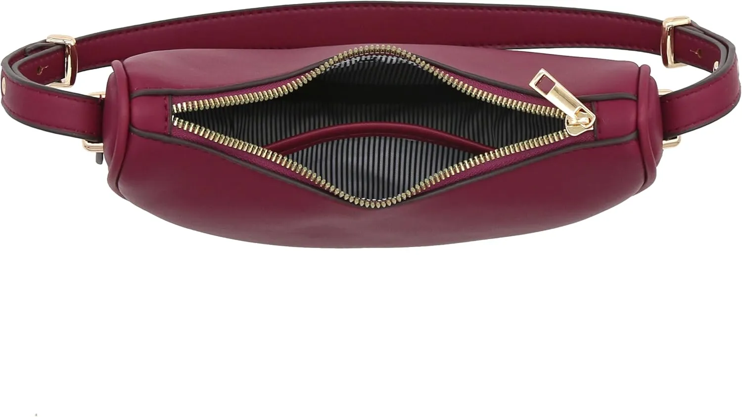 Small Crescent Smooth Faux Leather Underarm Shoulder Bag