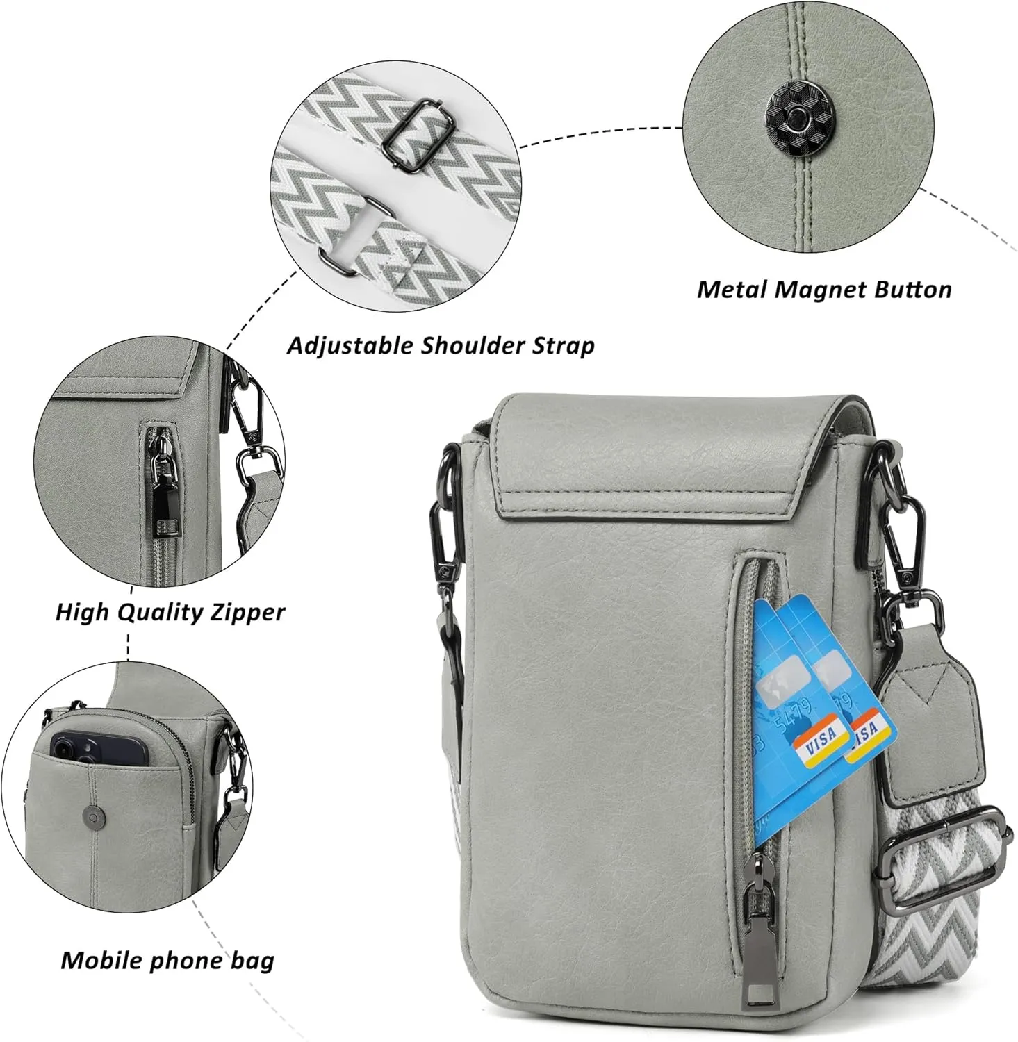 Small Crossbody Bags for Women, Small Purses for Women with Card Slots Phone Purse mit Adjustable Strap