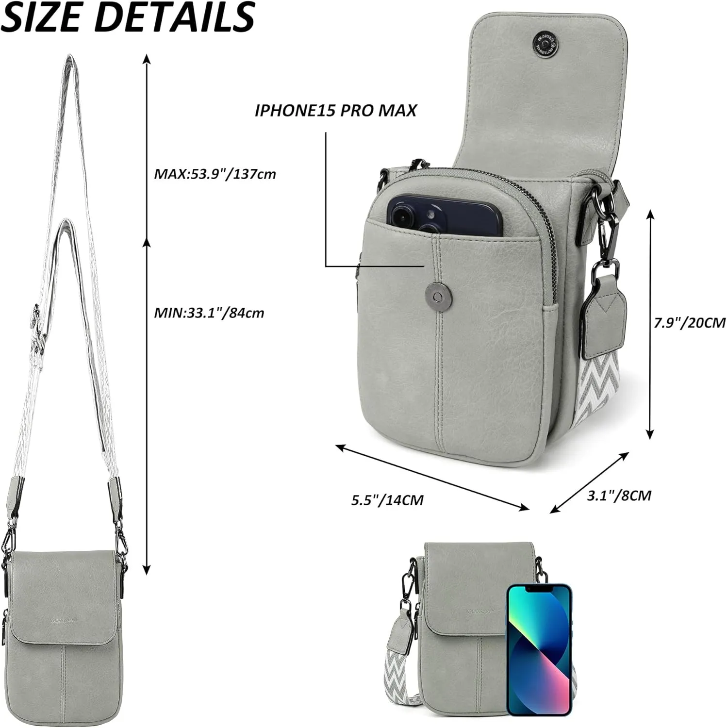 Small Crossbody Bags for Women, Small Purses for Women with Card Slots Phone Purse mit Adjustable Strap