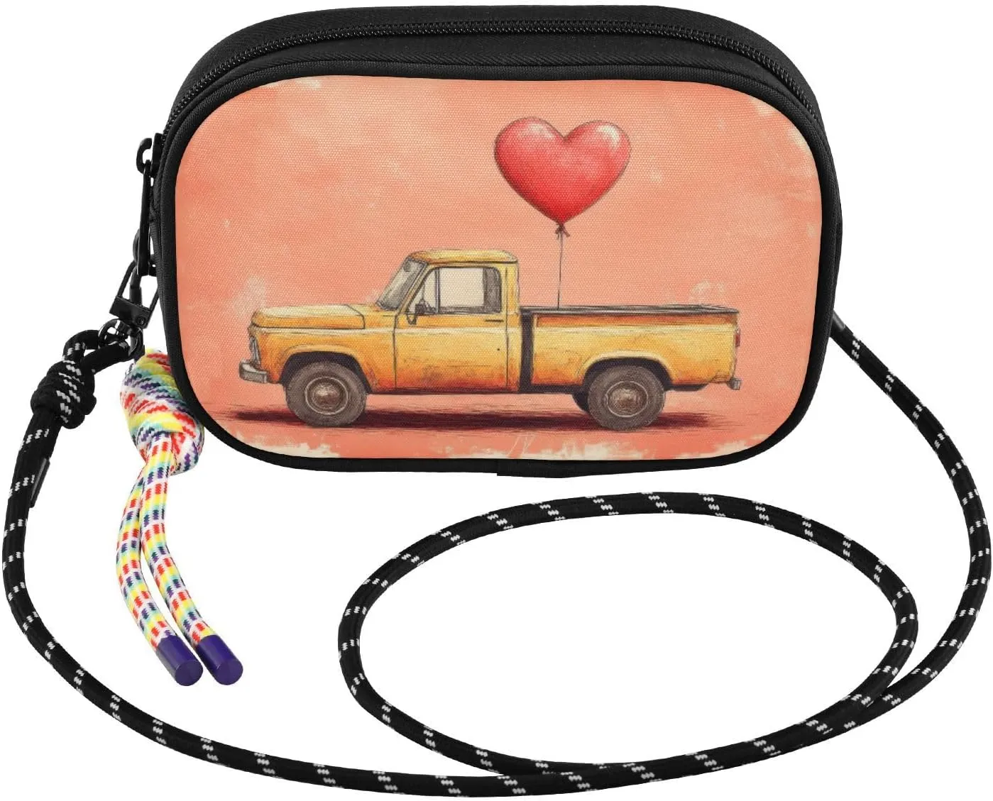 Small Crossbody Bags Truck Heart Red Balloon for Women Cell Phone Purses Women's Shoulder Handbag Wallet Purse