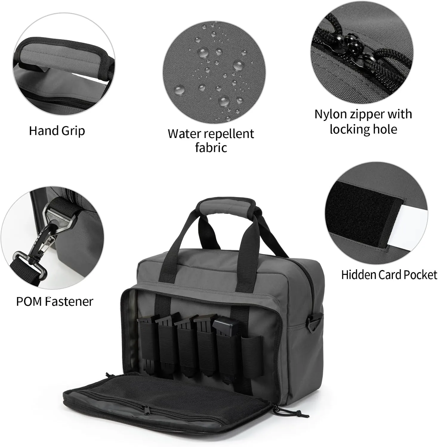Small Range Bag For 2 Pistols Gun Range Bags For Handguns And Ammo Dual Pistol Handgun Revolver Hunting Bag Gun Carrying Case/Lockable Zippers