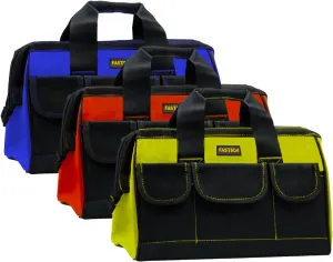 Small Tool Bag, 14INCH Waterproof Bag With Soft Padded Handle and Shoulder Strap 18Pockets Portable Empty Tool Organizer Storage For Man/Woman