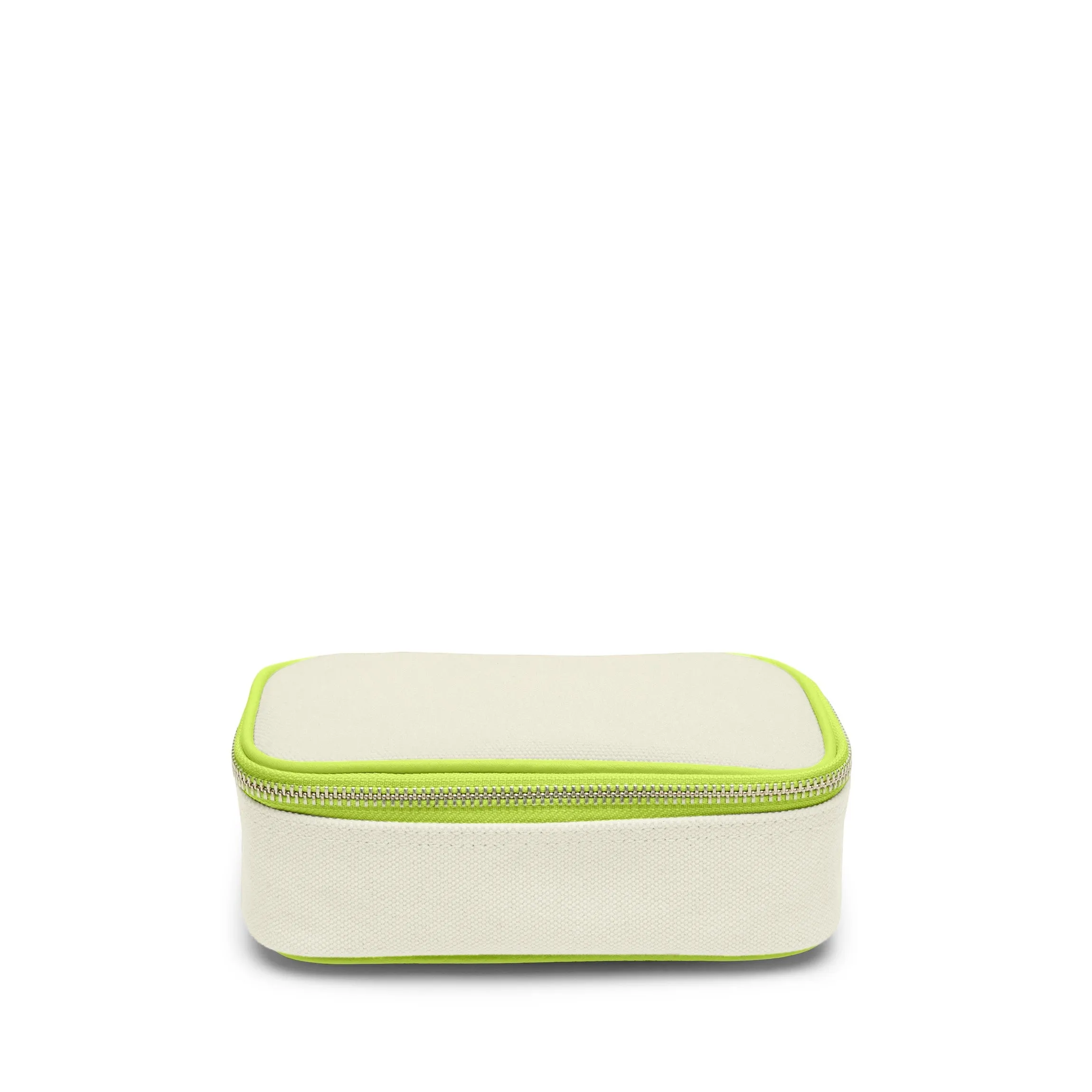 Small Travel Organizer in Canvas Natural Canvas/Lime