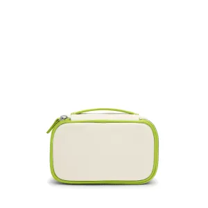 Small Travel Organizer in Canvas Natural Canvas/Lime