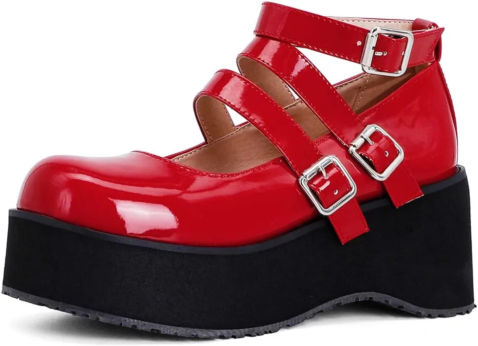 SO SIMPOK Women Gothic Mary Janes Platform Shoes Uniform Dress Wedge Pumps Classic Oxfords Gifts