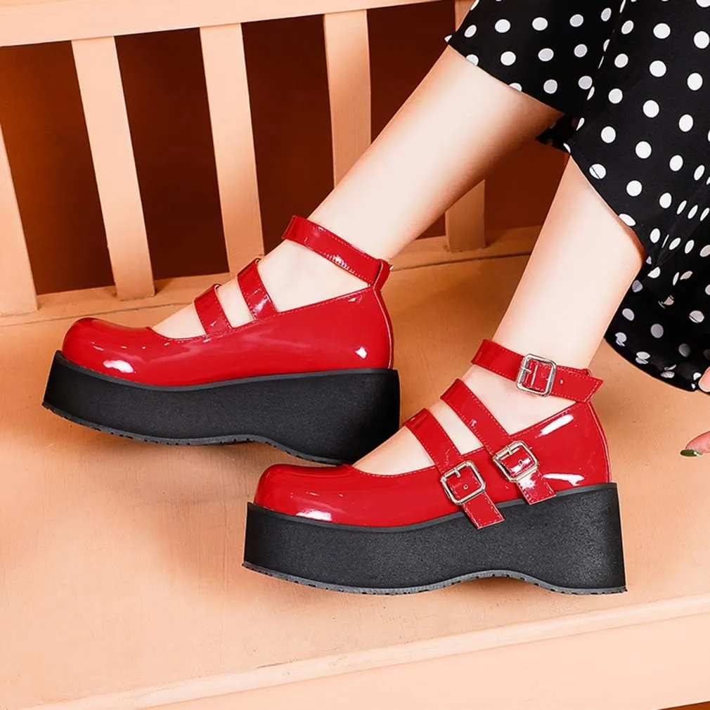 SO SIMPOK Women Gothic Mary Janes Platform Shoes Uniform Dress Wedge Pumps Classic Oxfords Gifts