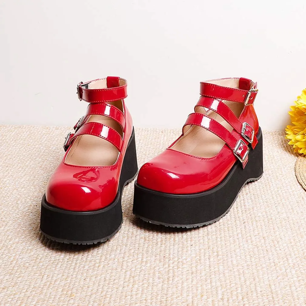 SO SIMPOK Women Gothic Mary Janes Platform Shoes Uniform Dress Wedge Pumps Classic Oxfords Gifts
