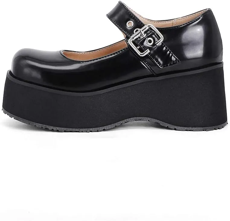 SO SIMPOK Women Gothic Mary Janes Platform Shoes Uniform Dress Wedge Pumps Classic Oxfords Gifts