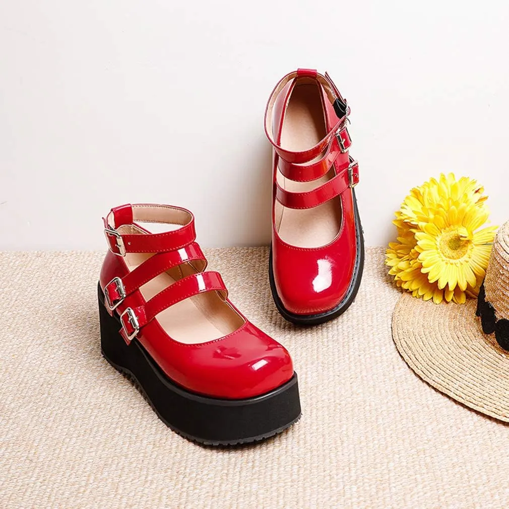 SO SIMPOK Women Gothic Mary Janes Platform Shoes Uniform Dress Wedge Pumps Classic Oxfords Gifts