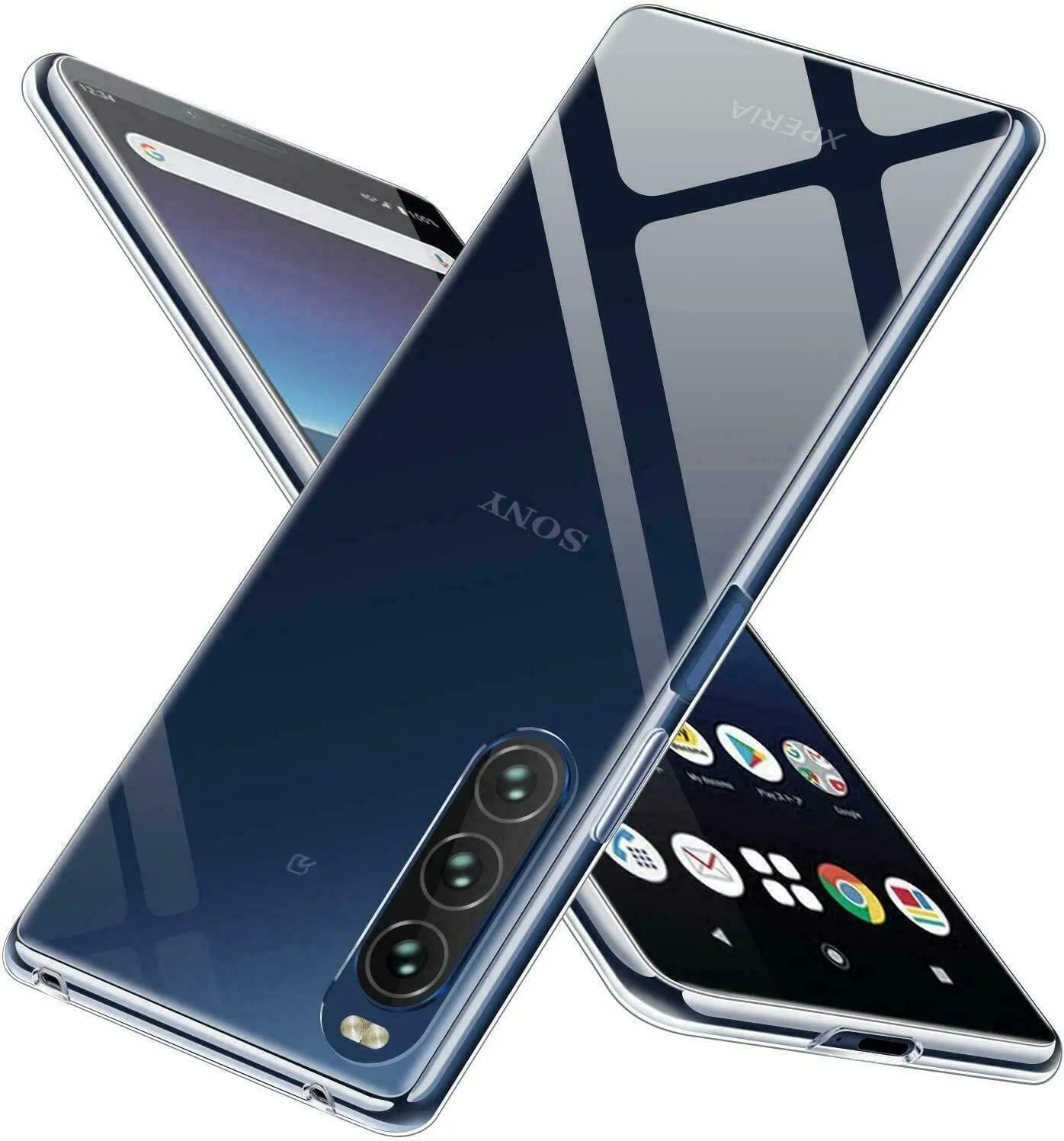 Sony Xperia 5 IV Case Clear Gel Cover & Glass Screen Protector