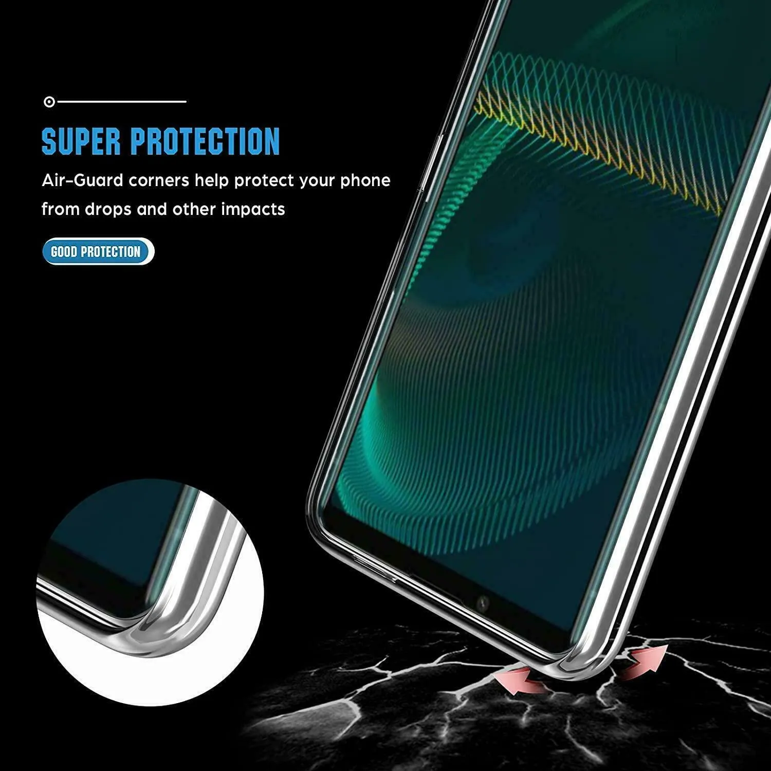 Sony Xperia 5 IV Case Clear Gel Cover & Glass Screen Protector