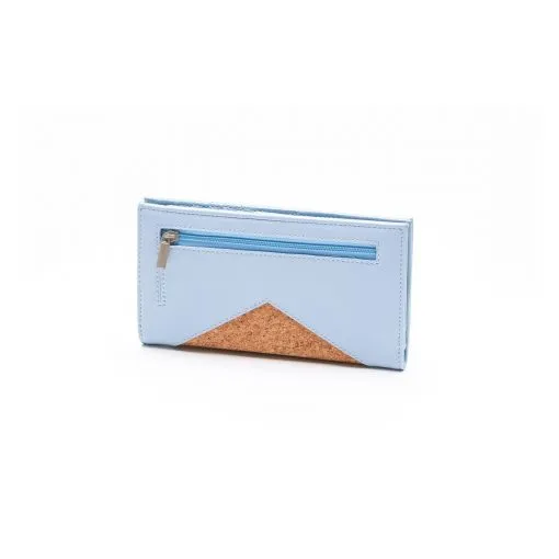 Sophie Wallet Smokey Blue and Cork