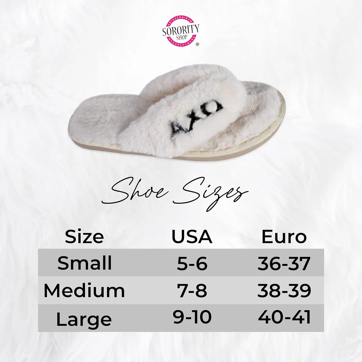 Sorority Shop Alpha Epsilon Phi Fuzzy Slippers Women