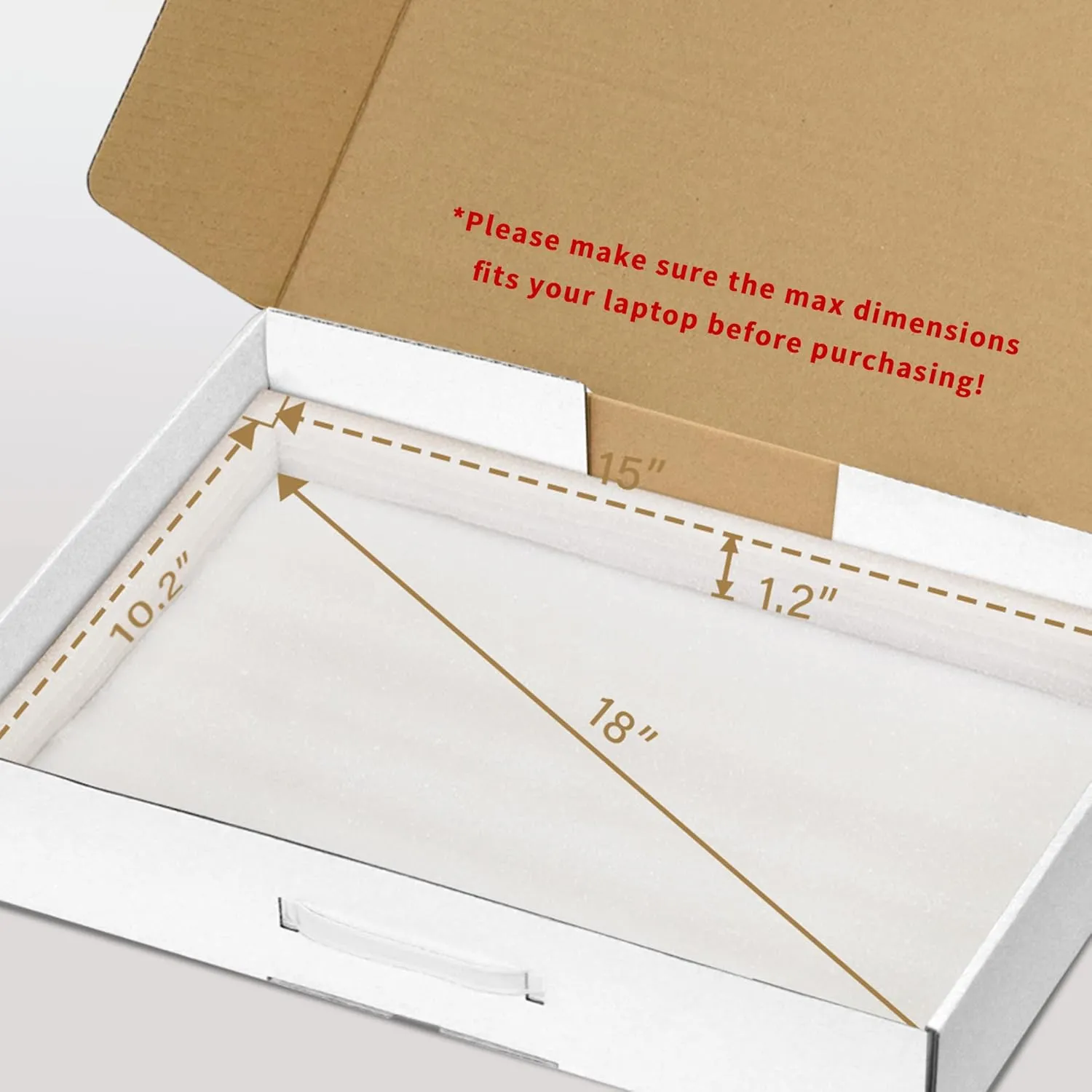 SOUNDANCE Laptop Box with Protection Foam, Cardboard Laptop Shipping Box, Secure Mailer Box for up to 17.3 Inches Notebook Computer, Handmade Laptop Sleevess