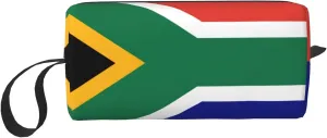 South African flag print Large Capacity Travel Makeup Case Organizer Makeup Bag Portable Cosmetic Bag For Women