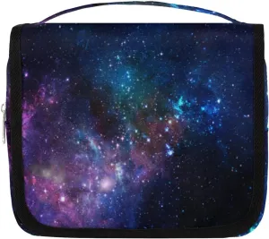 Space Galaxy Stars Hanging Toiletry Bag for Women Man, Cosmos Nebula Portable Travel Makeup Bag Water Resistant Travel Bag Bathroom Organizer Toiletries Bag for Cosmetics Essentials Accessories