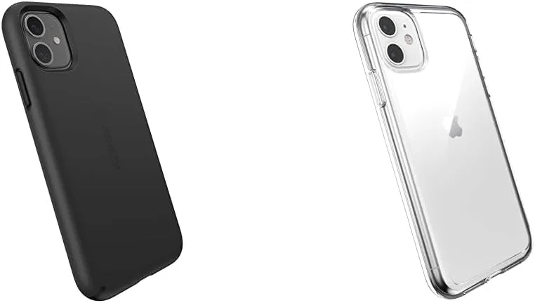 Speck iPhone 11 and XR Case Bundle - CandyShell Pro Drop Protection Built for MagSafe Case and GemShell Scratch Resistant Clear Case