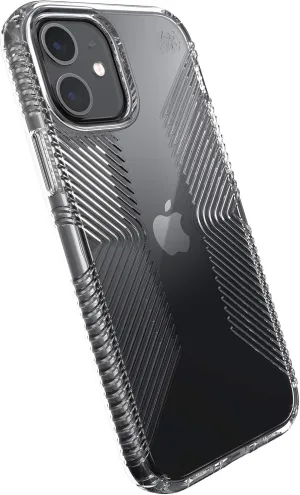 Speck iPhone 12 Clear Case - Drop Protection Fits iPhone 12 Pro & iPhone 12 Phones - Built for MagSafe - Anti-Yellowing & Anti-Fade with Dual Layer Slim Design 6.1 Inch - Perfect Clear Presidio