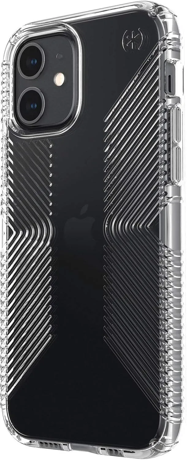 Speck iPhone 12 Clear Case - Drop Protection Fits iPhone 12 Pro & iPhone 12 Phones - Built for MagSafe - Anti-Yellowing & Anti-Fade with Dual Layer Slim Design 6.1 Inch - Perfect Clear Presidio