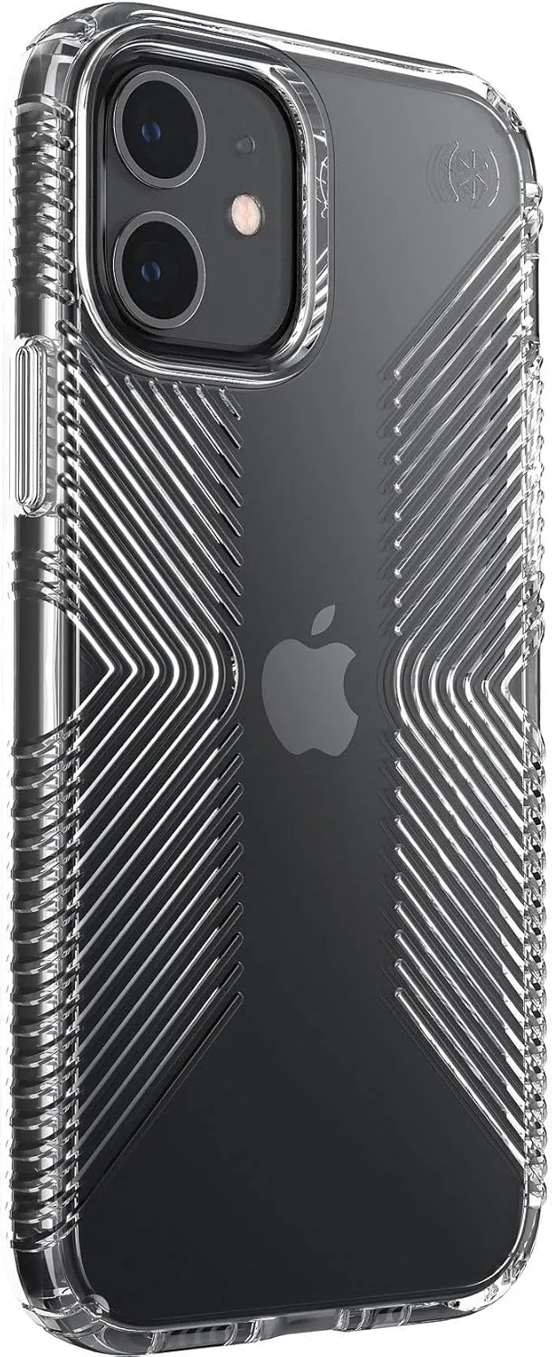 Speck iPhone 12 Clear Case - Drop Protection Fits iPhone 12 Pro & iPhone 12 Phones - Built for MagSafe - Anti-Yellowing & Anti-Fade with Dual Layer Slim Design 6.1 Inch - Perfect Clear Presidio