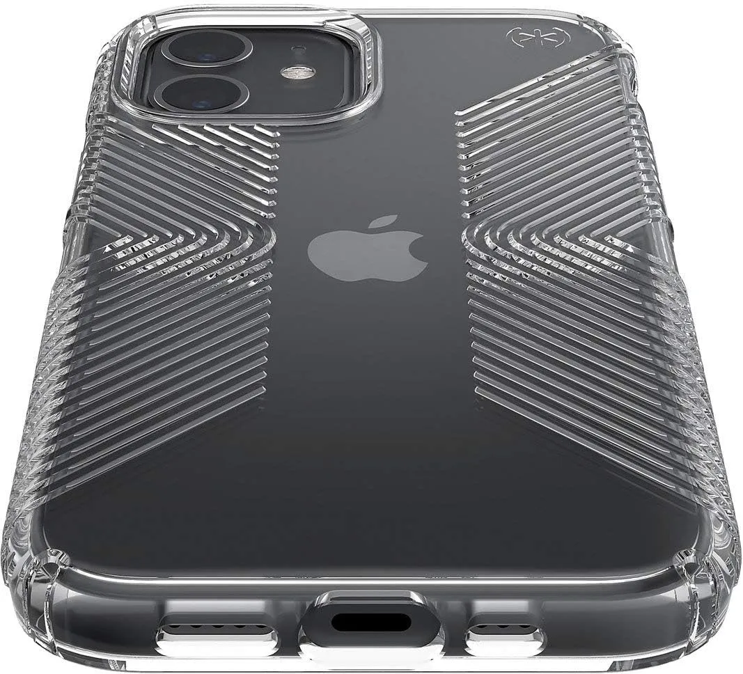 Speck iPhone 12 Clear Case - Drop Protection Fits iPhone 12 Pro & iPhone 12 Phones - Built for MagSafe - Anti-Yellowing & Anti-Fade with Dual Layer Slim Design 6.1 Inch - Perfect Clear Presidio