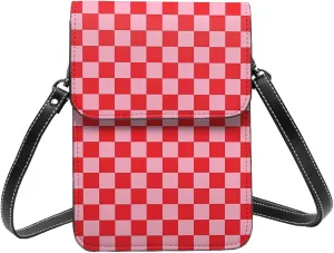 Spicy Red Chilli Peppers Leather Crossbody Phone Purse for Women Cute Wallet Bags Lightweight Mini Sling Bag