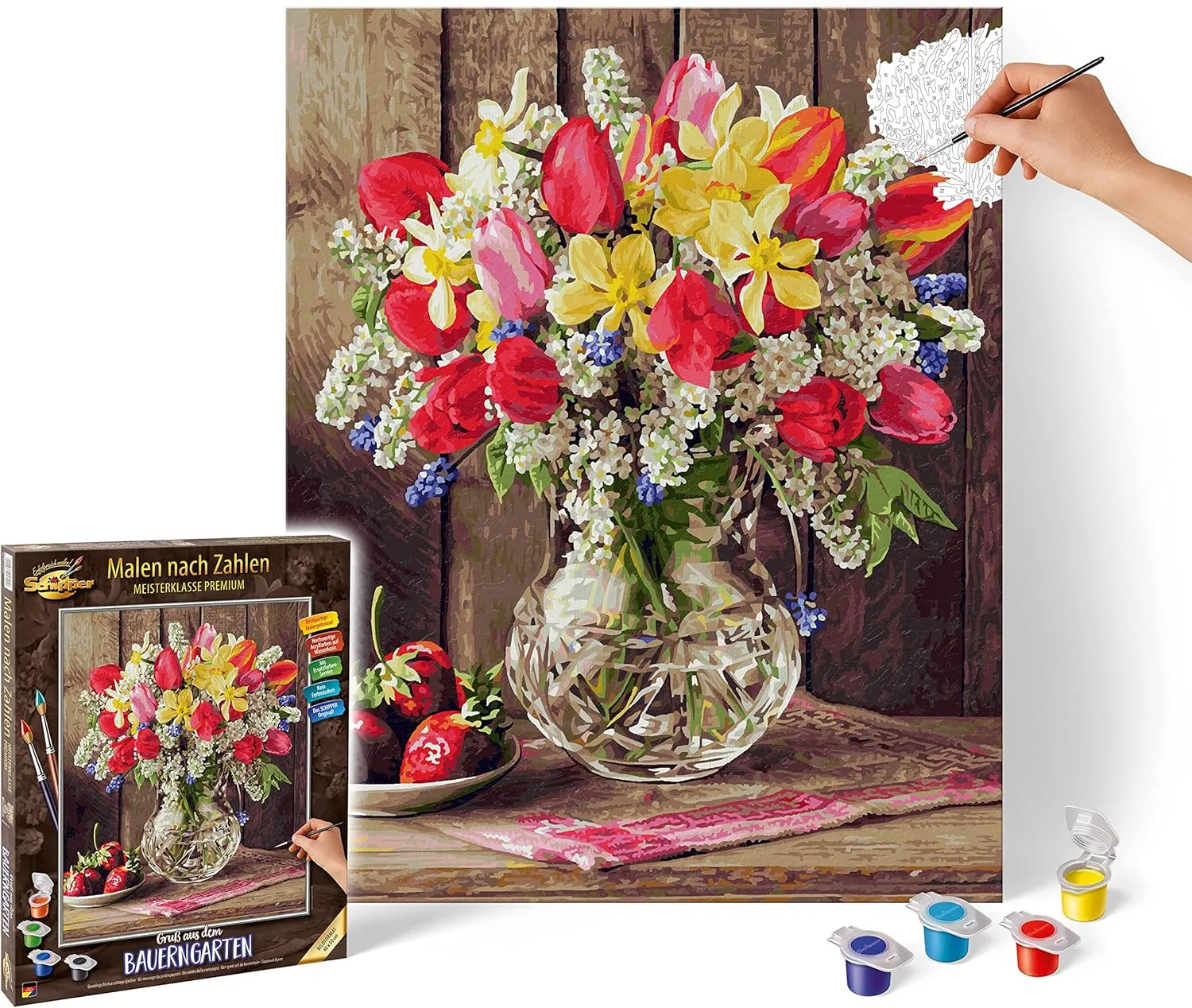 Spiele Schipper Paint by Numbers – 609130790 A Greeting from The Cottage Garden, 40 x 50 cm Multi-Coloured, 40x50 cm