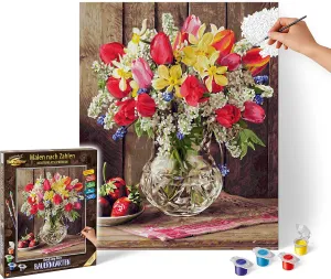Spiele Schipper Paint by Numbers – 609130790 A Greeting from The Cottage Garden, 40 x 50 cm Multi-Coloured, 40x50 cm