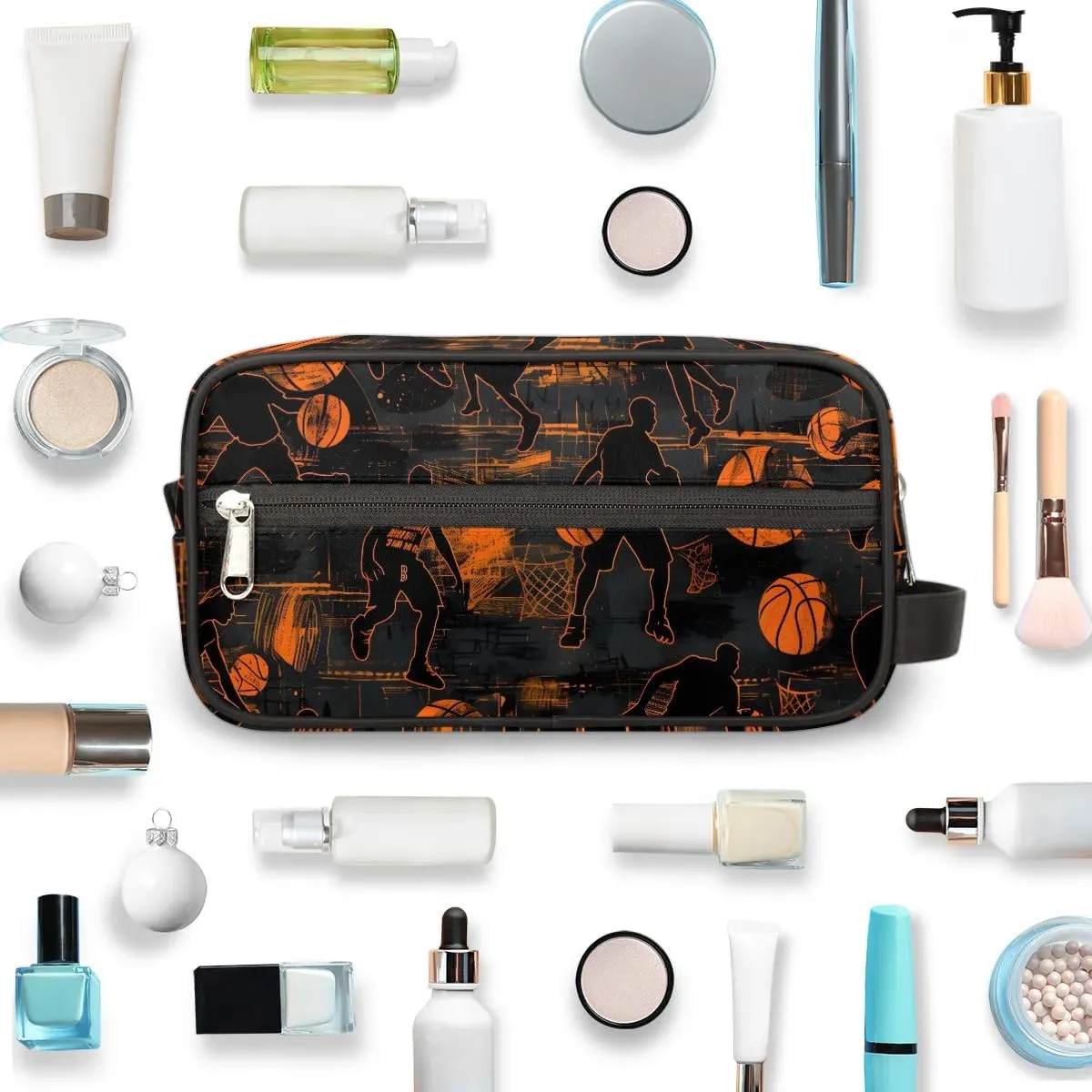 Sport Basketball Travel Toiletry Bag for Boys Men, Hanging Dopp Kit for Kids, Waterproof Shaving Bag for Toiletries Accessories