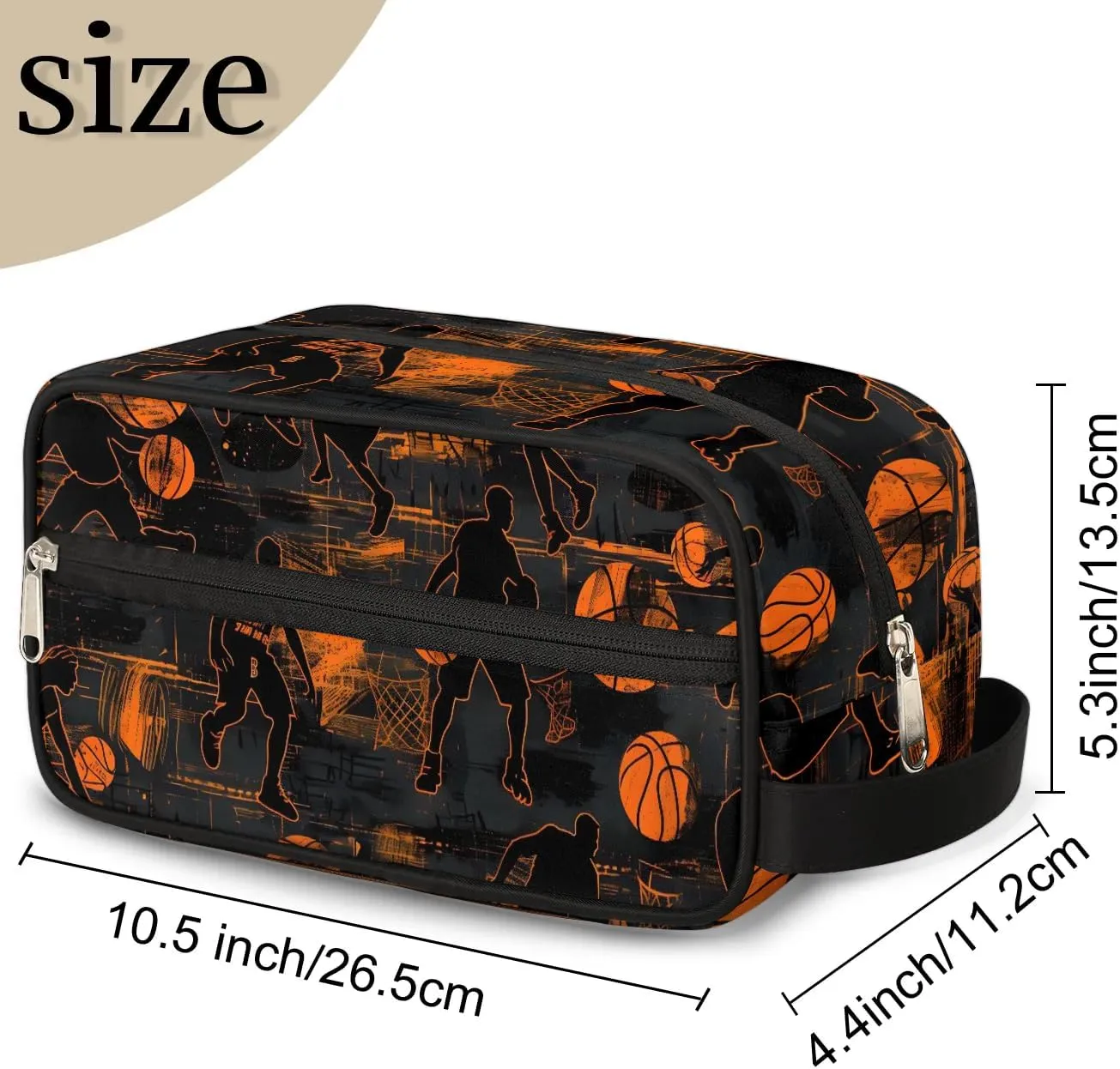 Sport Basketball Travel Toiletry Bag for Boys Men, Hanging Dopp Kit for Kids, Waterproof Shaving Bag for Toiletries Accessories