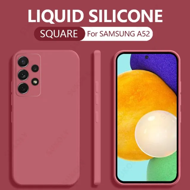 Square Liquid Silicone Case For Samsung Galaxy