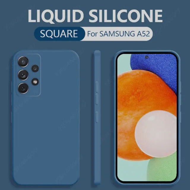 Square Liquid Silicone Case For Samsung Galaxy
