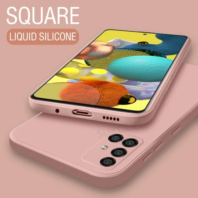Square Liquid Silicone Case For Samsung Galaxy