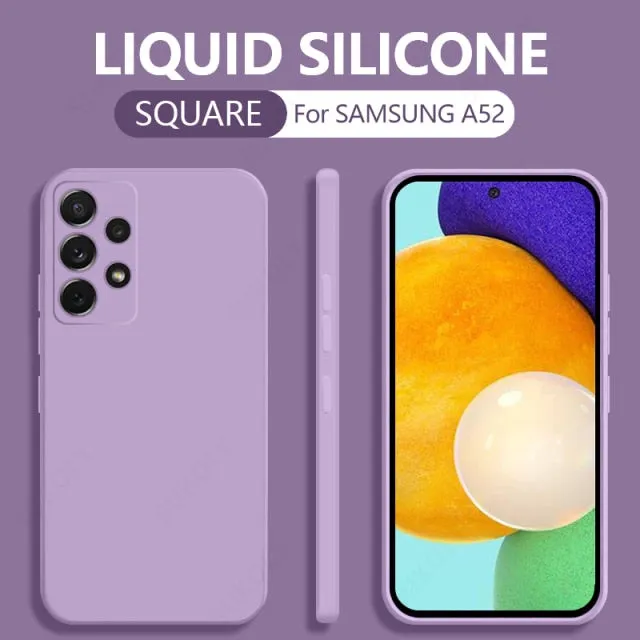 Square Liquid Silicone Case For Samsung Galaxy