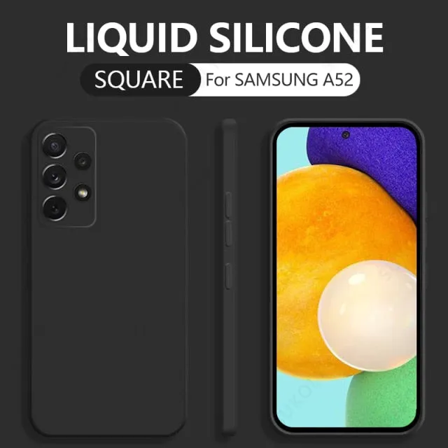 Square Liquid Silicone Case For Samsung Galaxy