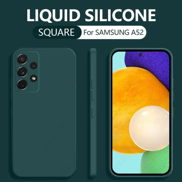 Square Liquid Silicone Case For Samsung Galaxy