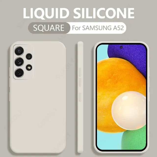 Square Liquid Silicone Case For Samsung Galaxy