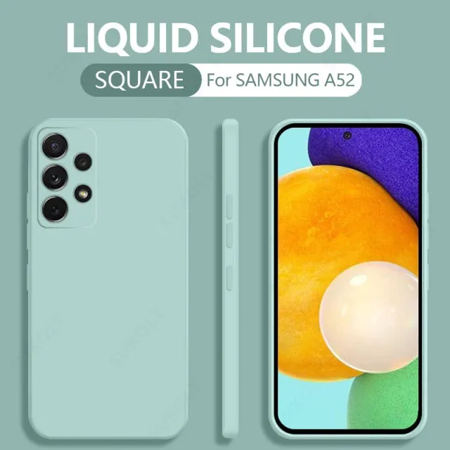Square Liquid Silicone Case For Samsung Galaxy