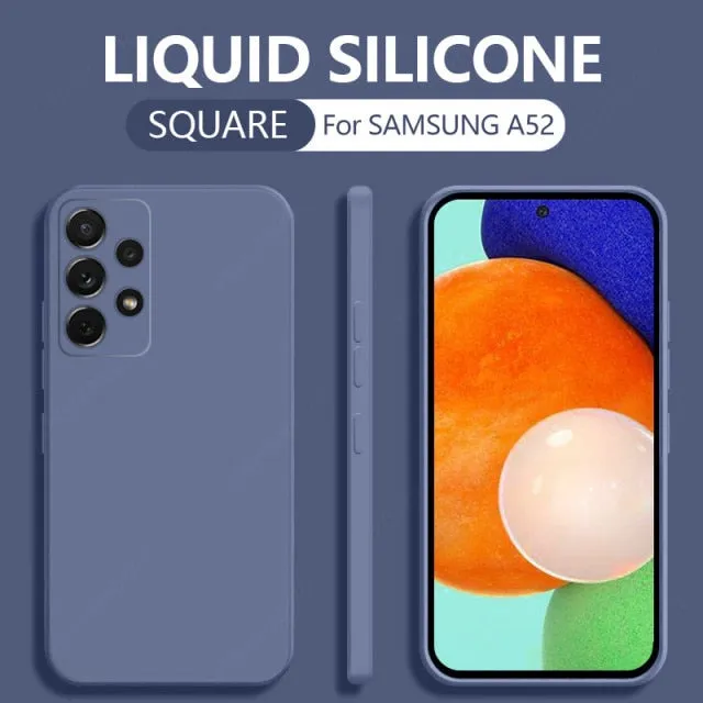Square Liquid Silicone Case For Samsung Galaxy