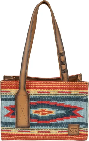STS Ranchwear Chaynee Valley Serape Collection Ruby Purse-Leather, Conceal Carry Pocket, Dual Handles, Multi